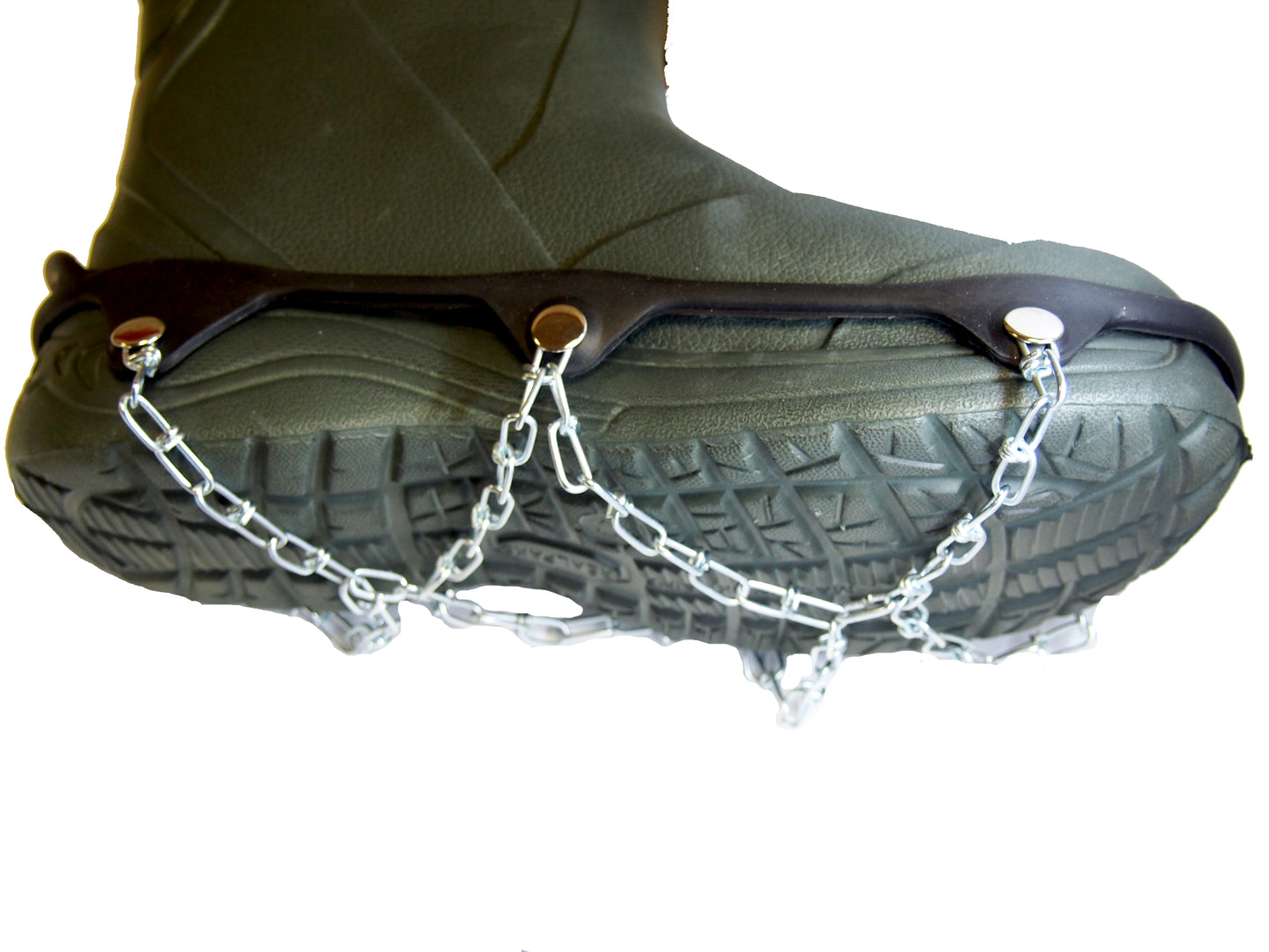 Ice Cleats for Winter Traction, for large winter boots,Anti-Slip Snow Grips with chains Ideal for ice fishing, Ice fishing crampons