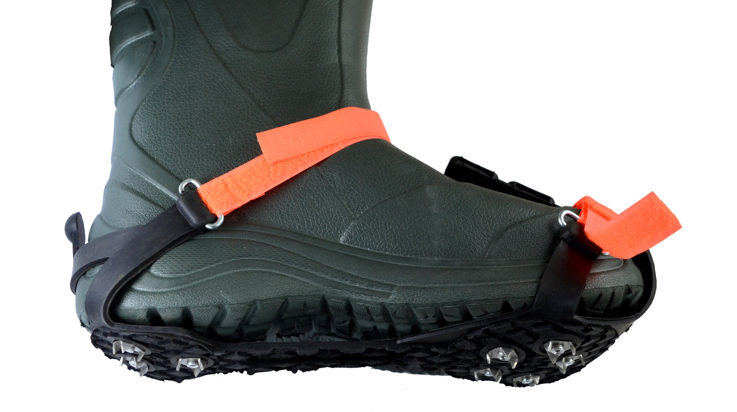Ice Cleats for Winter Traction, for large winter boots,Anti-Slip Snow Grips with 4 Claws, Ideal for ice fishing, Ice Cleats for Boots