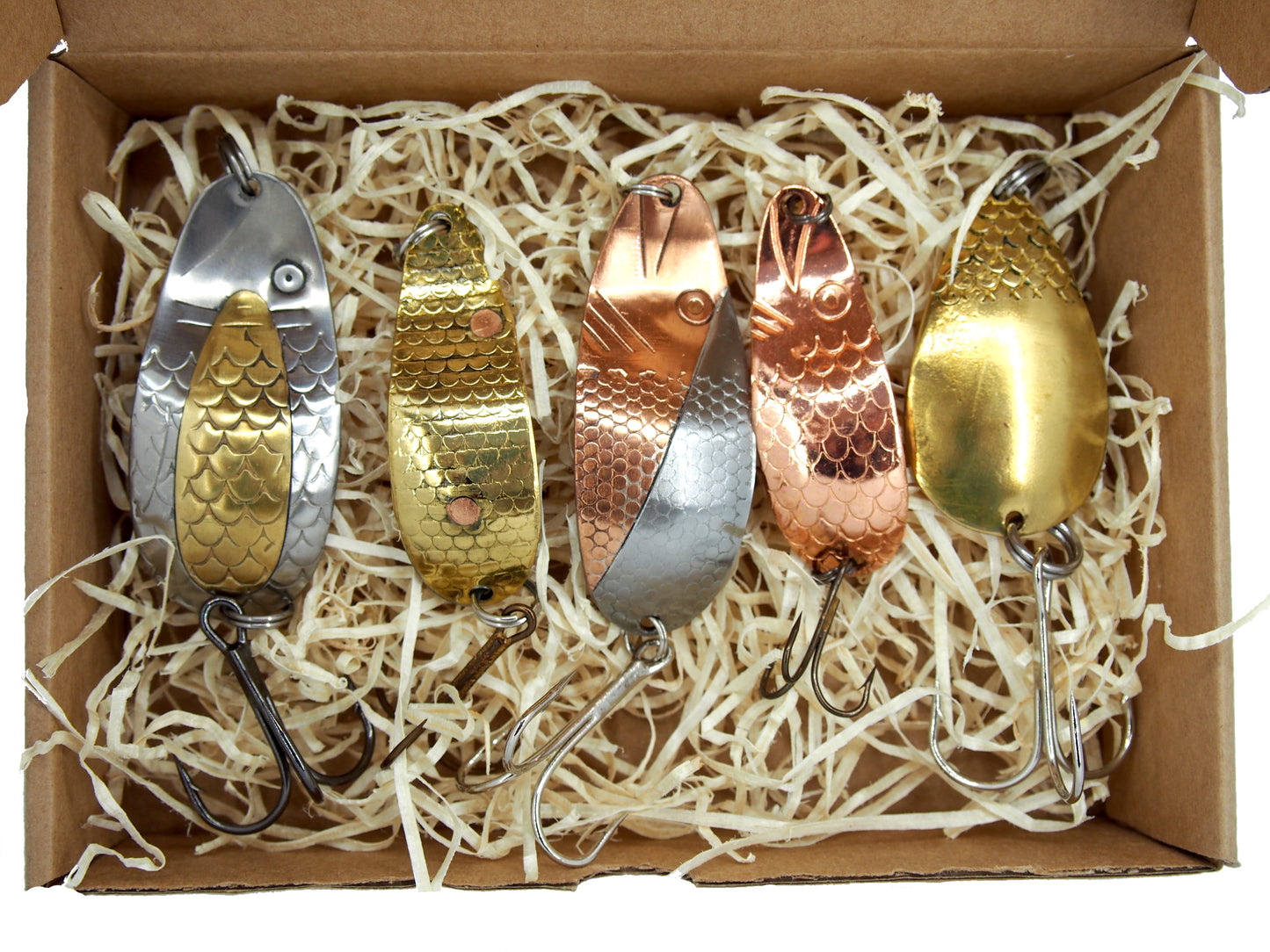 five 18 grams handmade fishing spoon