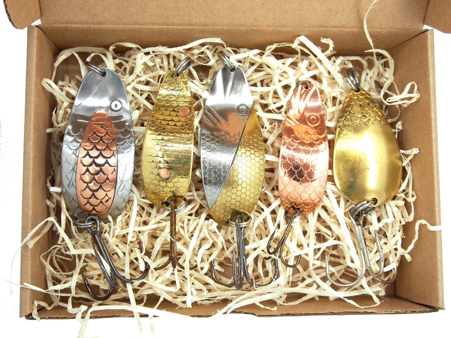 fishing spoon lures in a gift box